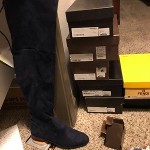 Knee high suede boots